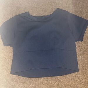 aerie seamless blue crop top